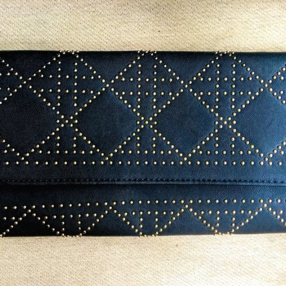 New Studded Black Envelope Statement Handbag - image 1